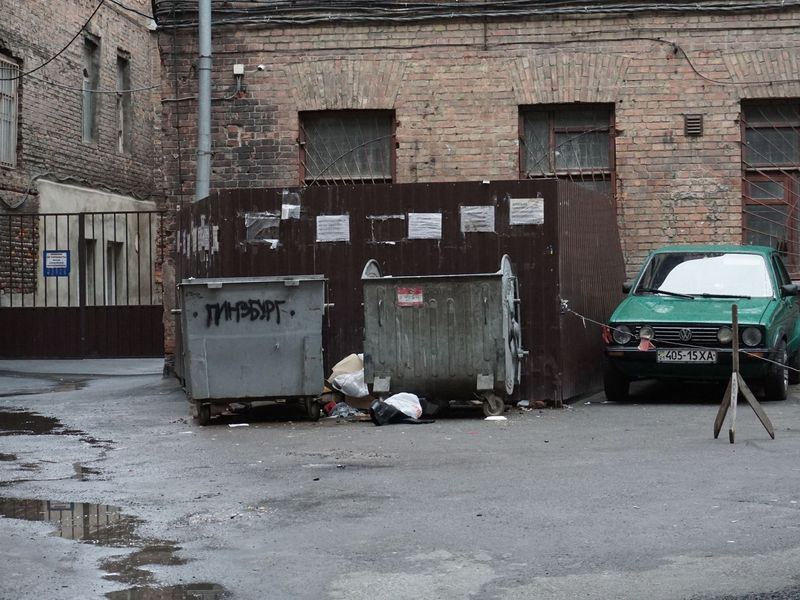 Dumpster rental job in the Eastside neighborhood of Iowa City