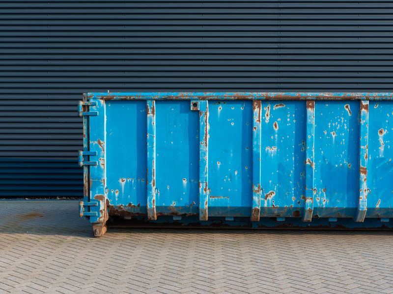 Dumpster rental job in the Northside neighborhood of Iowa City
